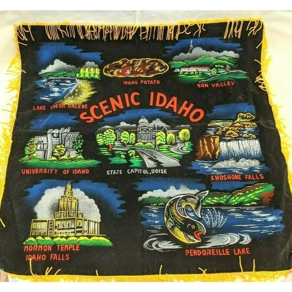 Idaho Pillow Cover Wall Hanging Black Velvet - Picture 2 of 6